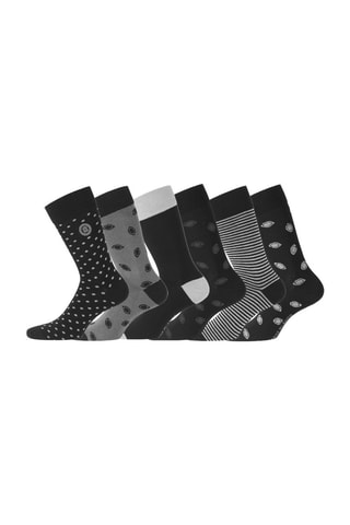 6 paires de chaussettes - Noir et gris - Serge Blanco