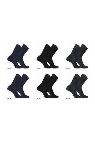 6 paires de chaussettes - Noir, gris foncé et bleu marine - Pierre Cardin