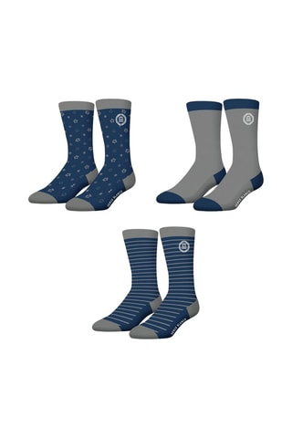 3 paires de chaussettes  - Bleu et gris - Serge Blanco