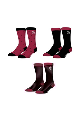 3 paires de chaussettes - Noir et rouge - Serge Blanco