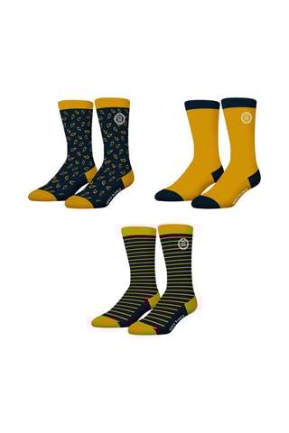 3 paires de chaussettes -  Jaune et bleu - Serge Blanco