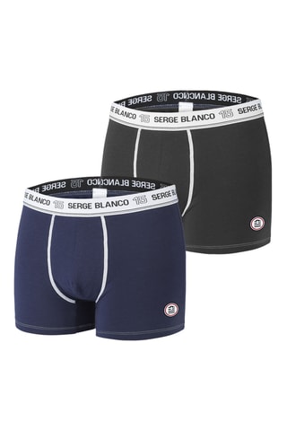2 boxers - Bleu marine et noir - Serge Blanco