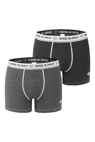 2 boxers - Gris chiné et noir - Serge Blanco