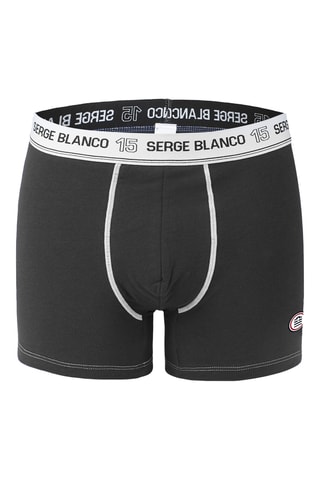 2 boxers - Gris chiné et noir - Serge Blanco