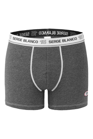 2 boxers - Gris chiné et noir - Serge Blanco