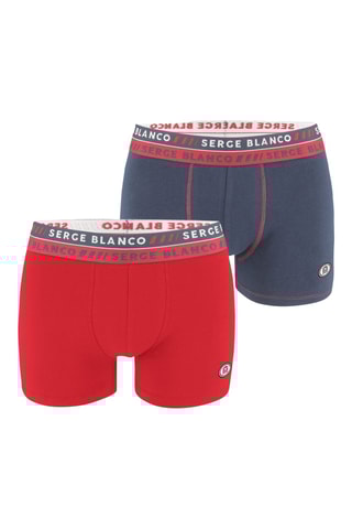 2 boxers - Bleu marine et rouge - Serge Blanco