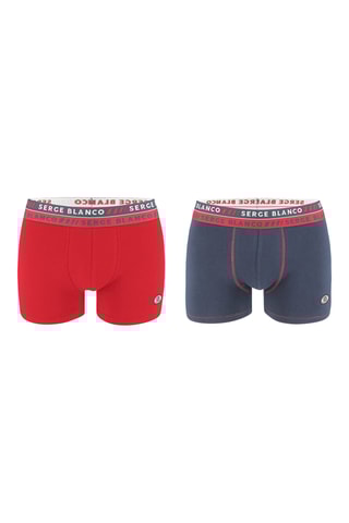 2 boxers - Bleu marine et rouge - Serge Blanco