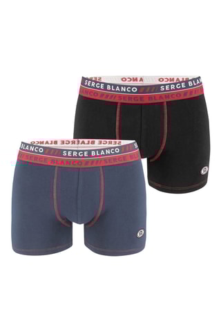 2 boxers - Noir et bleu marine - Serge Blanco