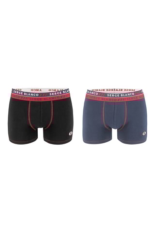 2 boxers - Noir et bleu marine - Serge Blanco