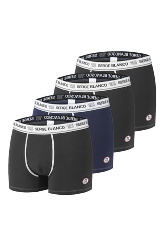 4 boxers - Noir et bleu marine - Serge Blanco