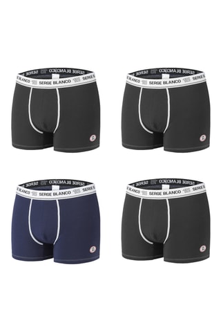 4 boxers - Noir et bleu marine - Serge Blanco
