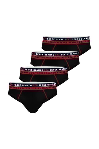 4 slips - Noir et rouge - Serge Blanco