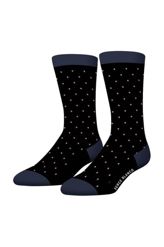 6 paires de chaussettes - Bleu marine et rose - Serge Blanco