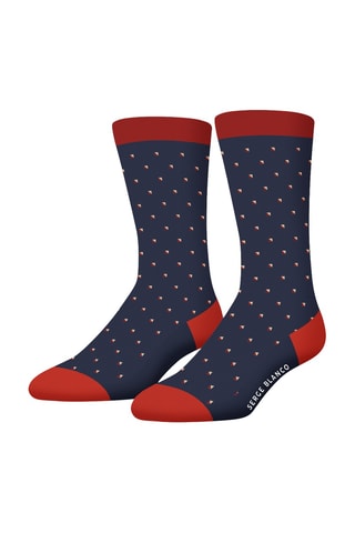 6 paires de chaussettes - Bleu marine et rose - Serge Blanco