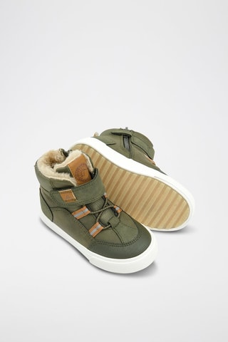 Hoge Gevoerde Sneakers - Kaki