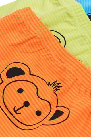 3 Boxers Oranje, lichtgroen en turquoise