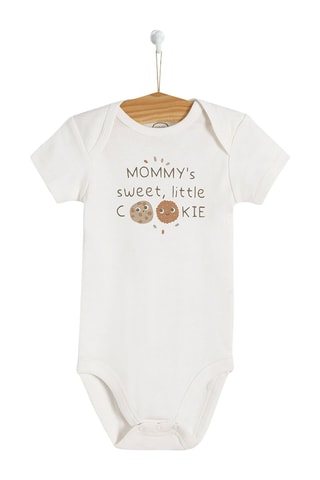 5 Rompertjes Beige, oudroze en wit