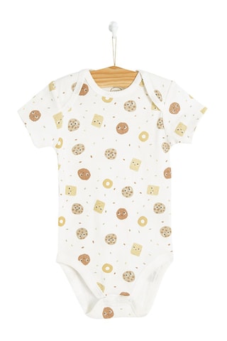 5 Rompertjes Beige, oudroze en wit
