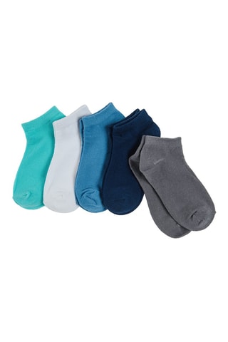 5 Paar Sokken Turquoise en Wit