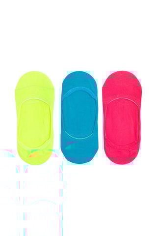 3 Paar Enkelsokken Pistachegroen felblauw en fuchsia