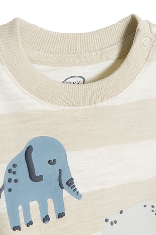 T-shirt. Beige en Ecru