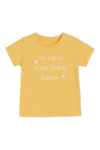 T-shirt. Mosterdgeel
