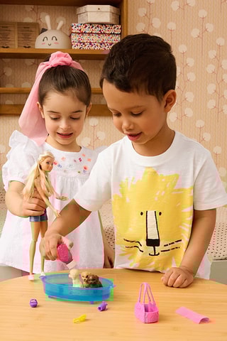 T-shirt. Gemêleerd Wit