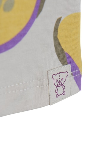 T-shirt. Beige en Mosterdgeel