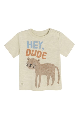 T-shirt. Gemêleerd Beige