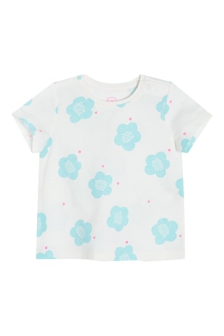 3 T-shirts Lichtpaars, zeegroen en wit