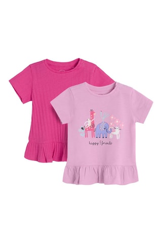 2 T-shirts Fuchsia en Lichtpaars