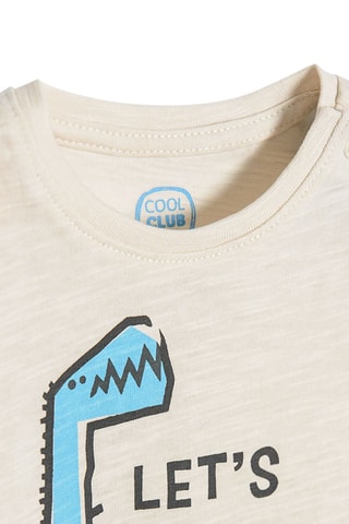 T-shirt. Gemêleerd Beige