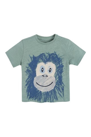 T-shirt. Gemêleerd Zeegroen