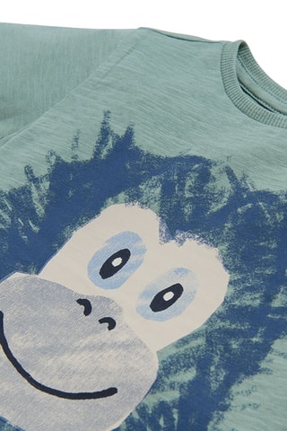 T-shirt. Gemêleerd Zeegroen