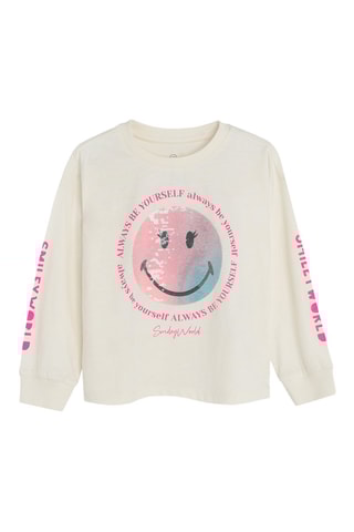 T-shirt Smiley - Wit