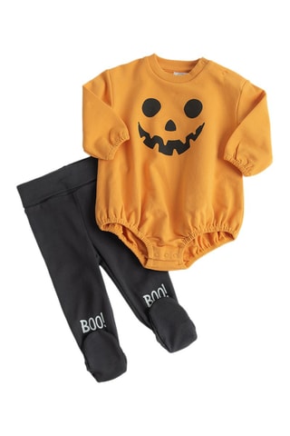 Rompertje en Broek - Oranje en Zwart
