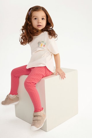 T-shirt en Legging Ecru en Rood