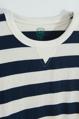 T-shirt - Wit en Marineblauw