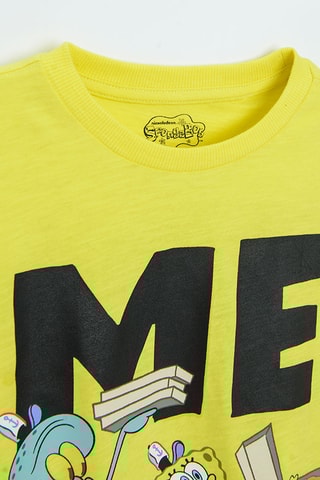 T-shirt SpongeBob en Carlo Tentacule SpongeBob - Geel 