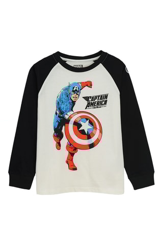 T-shirt Captain America Avengers Marvel - Ecru