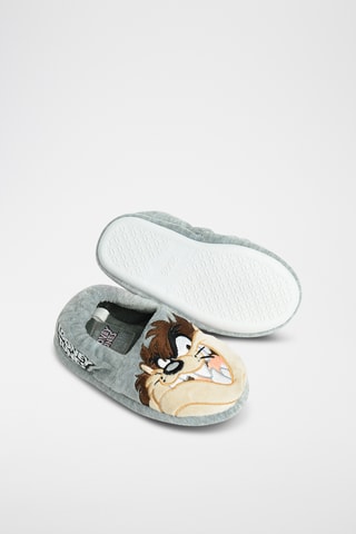 Pantoufles Bugs Bunny et Taz Looney Tunes - Gris chiné