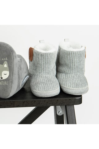 Chaussons fourrés - Gris clair
