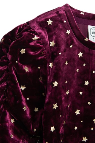 Velours T-shirt - Bordeauxrood