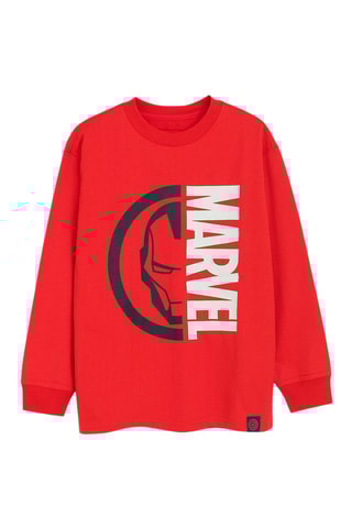 T-shirt Captain Marvel en Iron Man Avengers Marvel - Rood