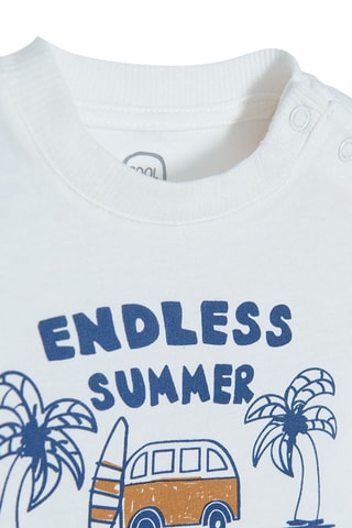 T-shirt Dip and Dye Wit en Zeegroen