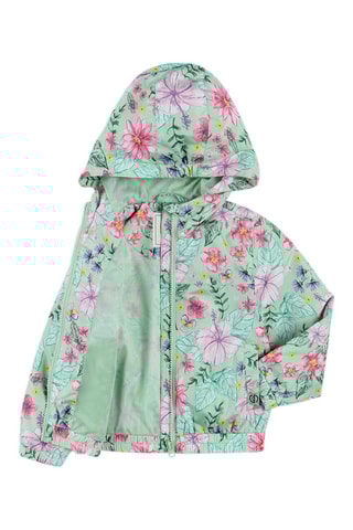 Jasje met Capuchon Zeegroen en Roze