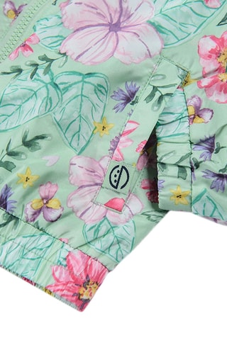 Jasje met Capuchon Zeegroen en Roze