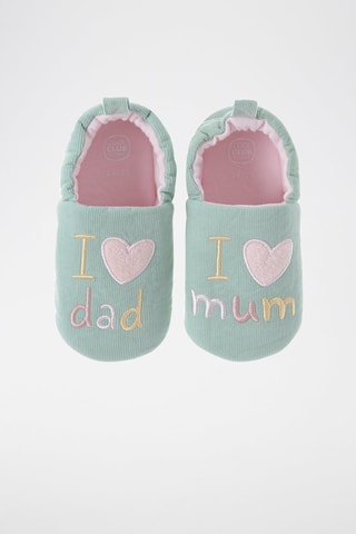 Chaussons en velours Turquoise