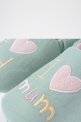 Chaussons en velours Turquoise