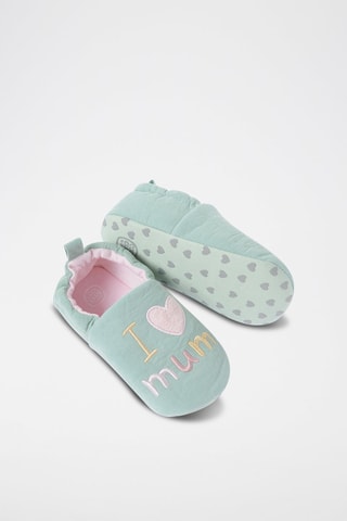 Chaussons en velours Turquoise